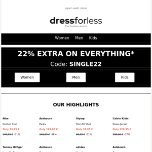 SALE: 22% off everything