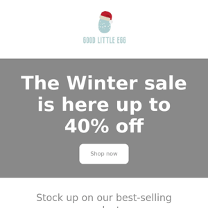 Winter Sale - up to 40% off