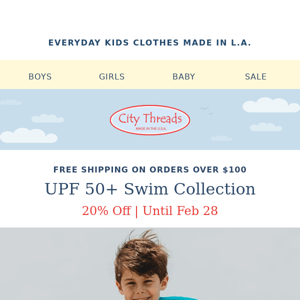 Girls UPF 50+ Swimming Briefs  City Threads - City Threads USA