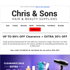 Up to 80% OFF Clearance Sale + Extra 30% OFF