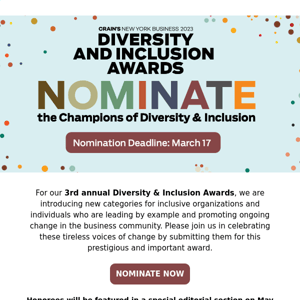 Diversity & Inclusion Awards [Nominate Now]