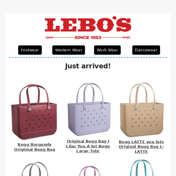 Just Hit warehouse! Bogg Bags and Bits! - Lebo's