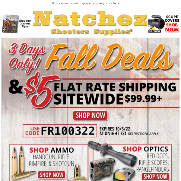 Fall Deals & $5 Flat Rate Shipping Sitewide!