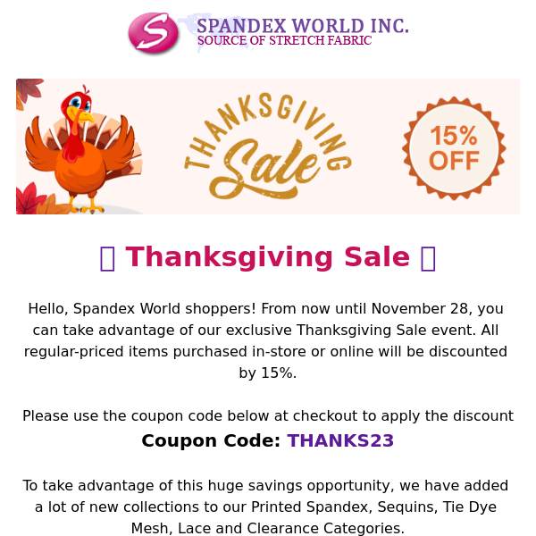Thanksgiving Sale 🦃