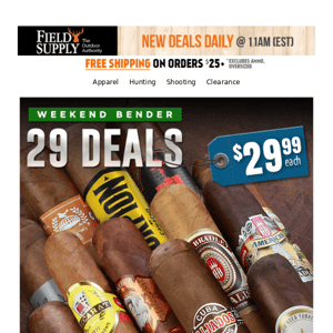 🤝 Cigar time: here’s 29 big name deals, $29.99 each!