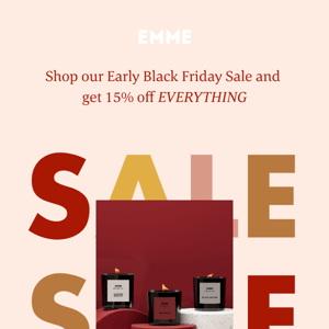 Shop our early BLACK FRIDAY SALE - 15% off everything 🍁🍂