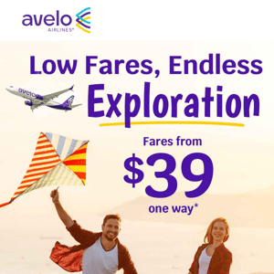 ✨ Fly away with fares from $39!