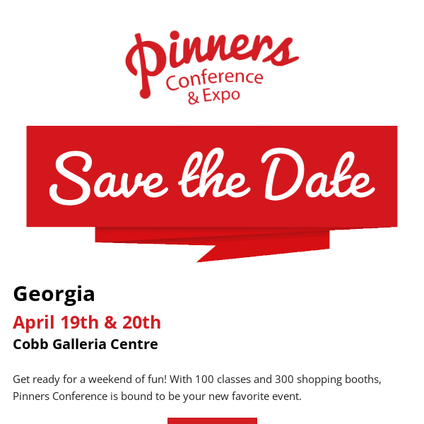 Save the date! Pinners is April 19th & 20th!📍