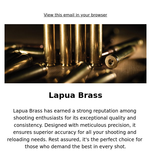 Lapua Brass: Back In Stock