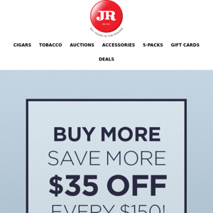 Save more at JR: Get $35 off right now