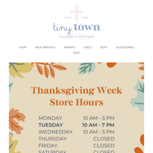 Thanksgiving Store Hours🦃
