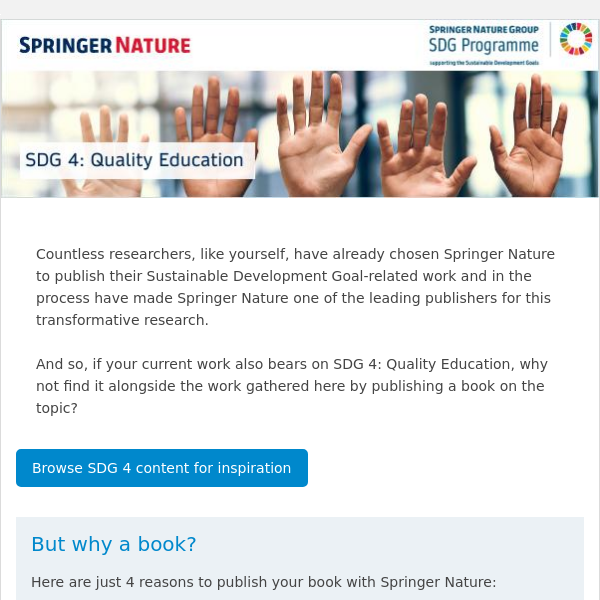 Find out what makes Springer Nature a leading SDG Publisher