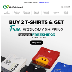 Free Shipping on T-Shirts