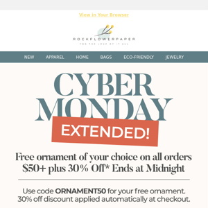 Surprise Extension! 🎉 FREE Ornament + Cyber Deals!