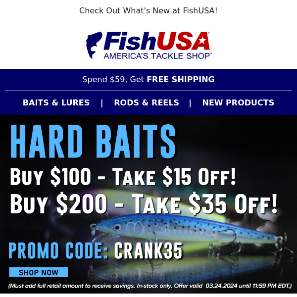 Buy More, Save More on Hard Baits Today Only!