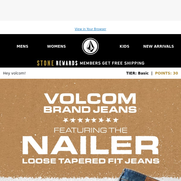 Volcom Brand Jeans ft. The Nailer - Loose Tapered Fit Jeans - Volcom