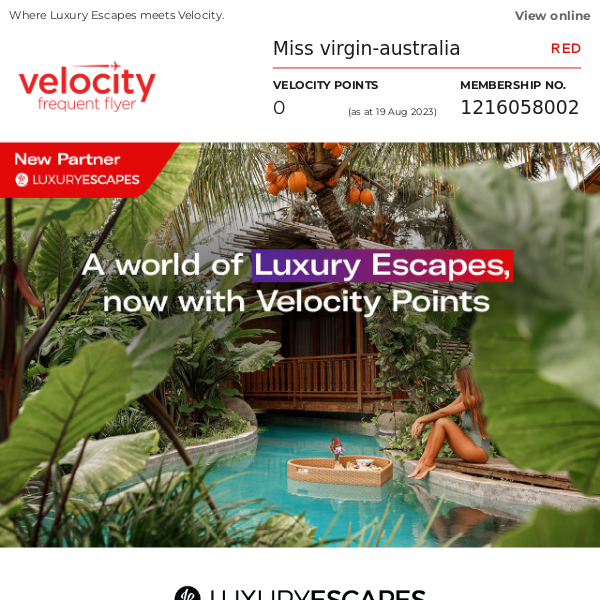 Virgin Australia, say hello to Luxury Escapes