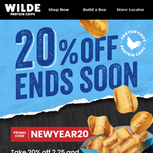 🌟 New Beginnings, Tasty Savings: 20% Off WILDE Chips to Start Your Year!
