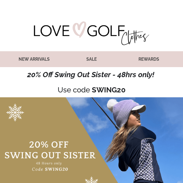 20% Off Swing Out Sister - 48hrs only! Code inside