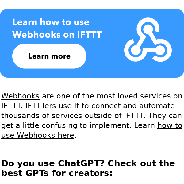 How to use Webhooks on IFTTT