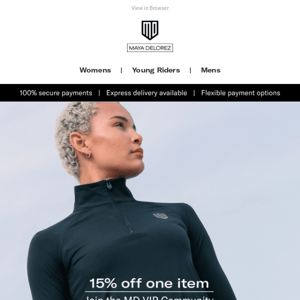 15% Off One Item!*