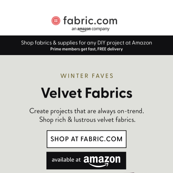 ❄️ Shop Winter Favorites like Velvet Fabrics