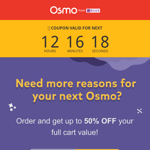 Play Osmo, we missed you! ❤️ Here's an exclusive coupon just for you!