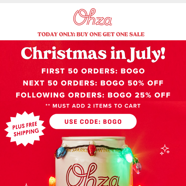 Christmas in July Sale: BOGO + Free Shipping 🎄