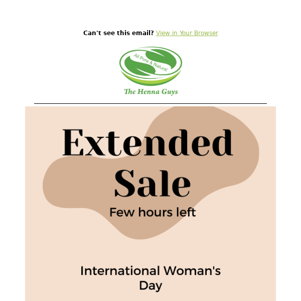 Extra Time! Women's Day Sale Extended