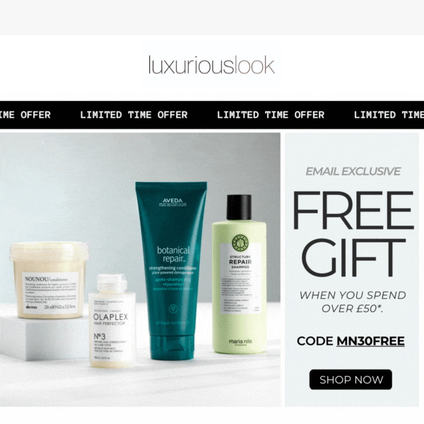 Unlock Your FREE Gift When Spend Over £50