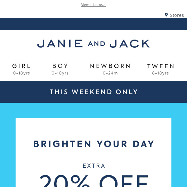 Just for the weekend, extra 20% off sale