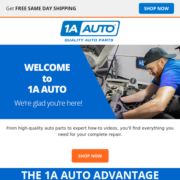 Welcome to 1A Auto! Get FREE SHIPPING on your order