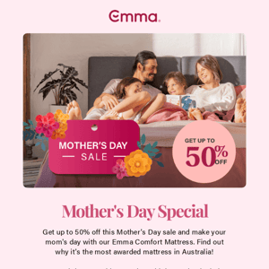 Save up to 50% this Mother's Day Sale!