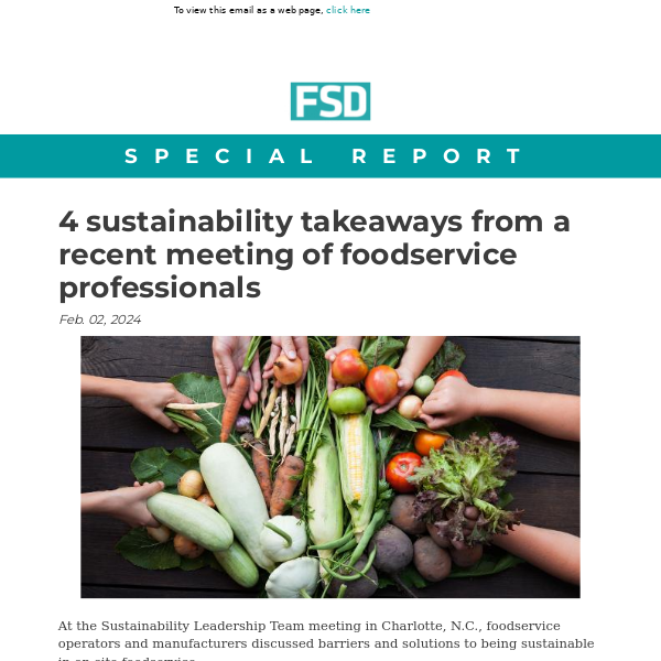4 sustainability takeaways from a recent meeting of foodservice professionals