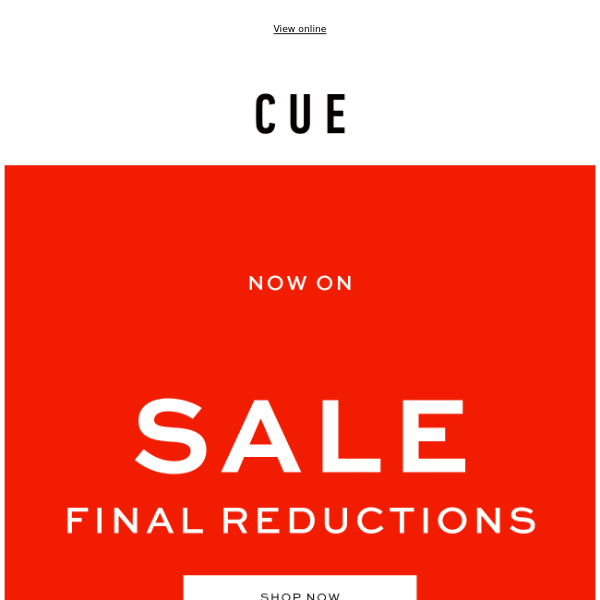 STARTS NOW: FINAL REDUCTIONS