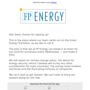 Thanks for signing up for FP Energy!