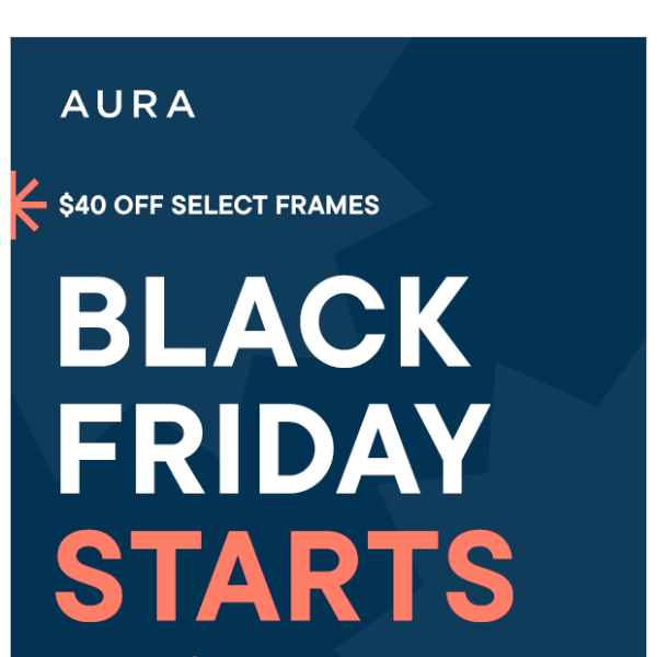 It's here! Up to $40 off for Black Friday