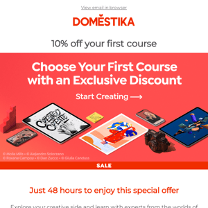 10% off your first course