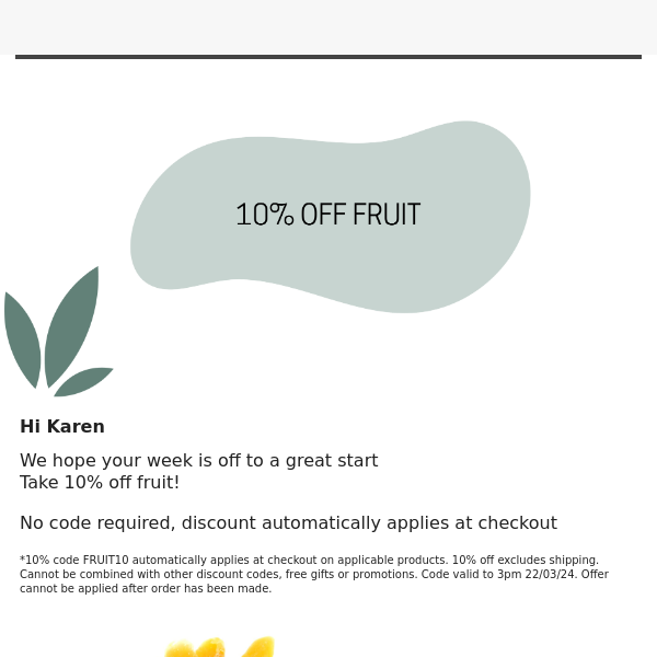 REAL FOOD DIRECT .. 10% Off Fruit