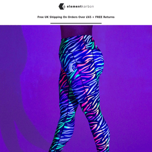 Get Wavy! UV Rainbow Zebra Leggings