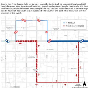 4 - 400 South / Foothill Drive Pride Parade Detour