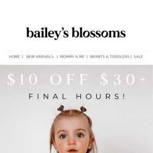 FINAL HOURS $10 OFF!