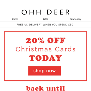 20% OFF CHRISTMAS CARDS TODAY 🎄🎅