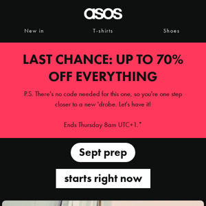 Last chance: up to 70% off everything 💥