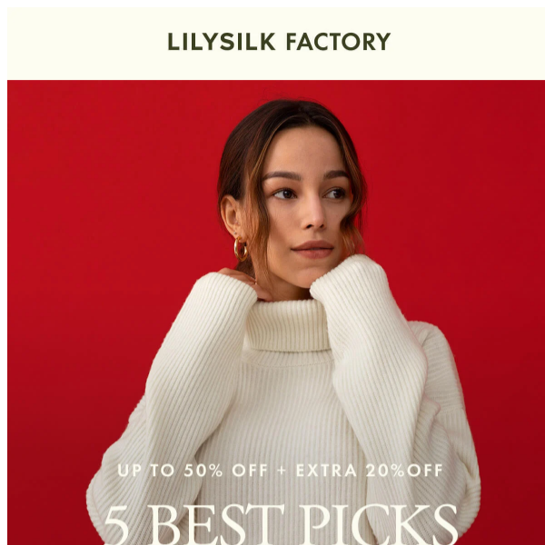 [LILYSILK Factory] 5 best picks up to 50% off + extra 20% off