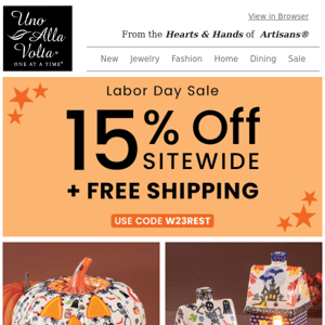 15% Off Sitewide - Labor Day Deals Are A Click Away