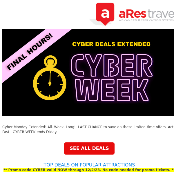 Cyber Monday Extended - LAST CHANCE to save more with CYBER promo code