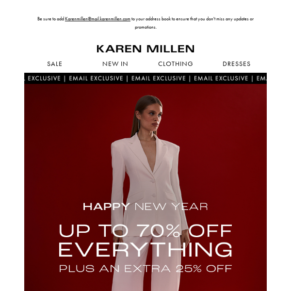 Happy New Year, Karen Millen Millen  | Take an extra 25% off everything