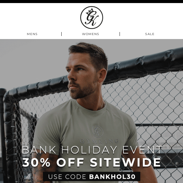 30% OFF SITEWIDE. This Bank Holiday...