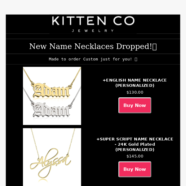 New Custom Name Necklaces 😍